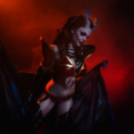 Gorgeous cosplay of the Queen of Pain from the game Dota 2